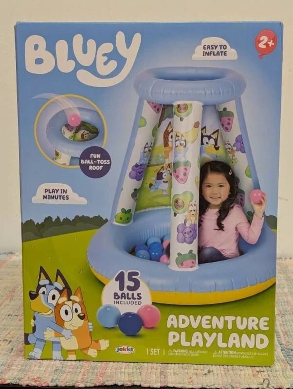 Bluey Adventure Playland Inflatable Ball Pit 15 Balls Kids Toddler Toy NEW
